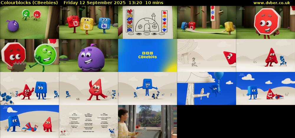 Colourblocks (CBeebies) Friday 12 September 2025 13:20 - 13:30