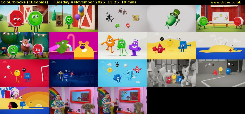 Colourblocks (CBeebies) Tuesday 4 November 2025 13:25 - 13:35