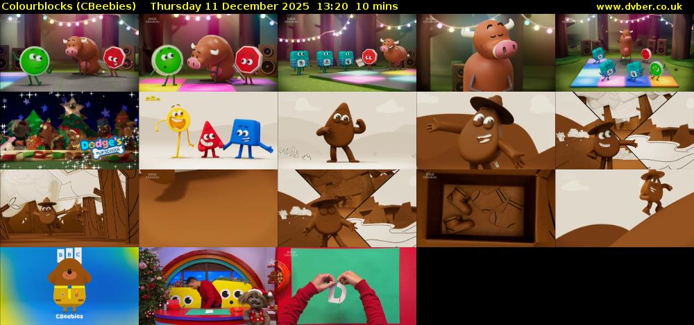 Colourblocks (CBeebies) Thursday 11 December 2025 13:20 - 13:30