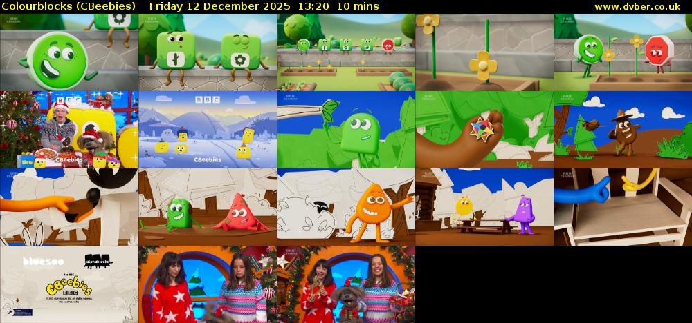 Colourblocks (CBeebies) Friday 12 December 2025 13:20 - 13:30
