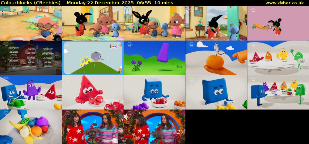 Colourblocks (CBeebies) Monday 22 December 2025 06:55 - 07:05