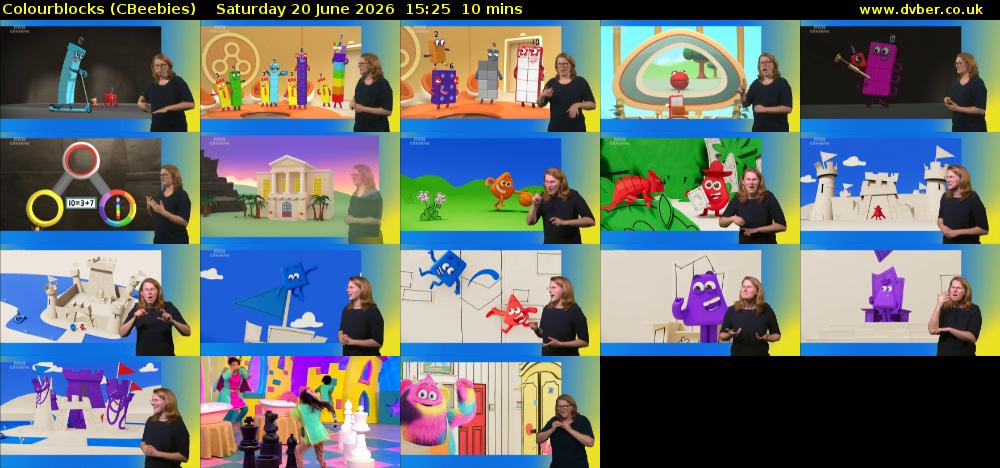 Colourblocks (CBeebies) Saturday 20 June 2026 15:25 - 15:35