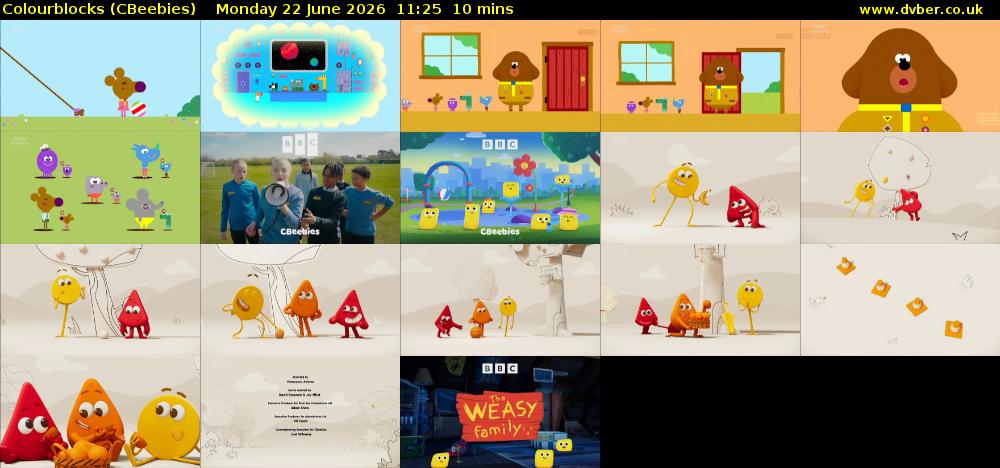 Colourblocks (CBeebies) Monday 22 June 2026 11:25 - 11:35