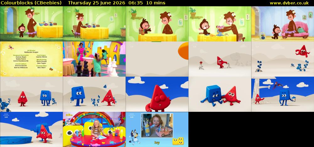 Colourblocks (CBeebies) Thursday 25 June 2026 06:35 - 06:45
