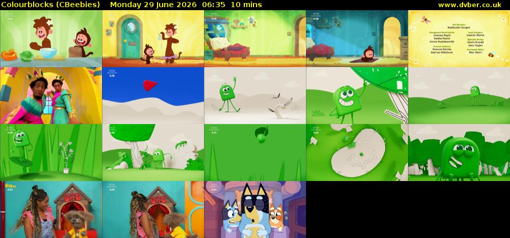 Colourblocks (CBeebies) Monday 29 June 2026 06:35 - 06:45