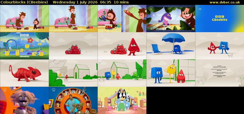 Colourblocks (CBeebies) Wednesday 1 July 2026 06:35 - 06:45