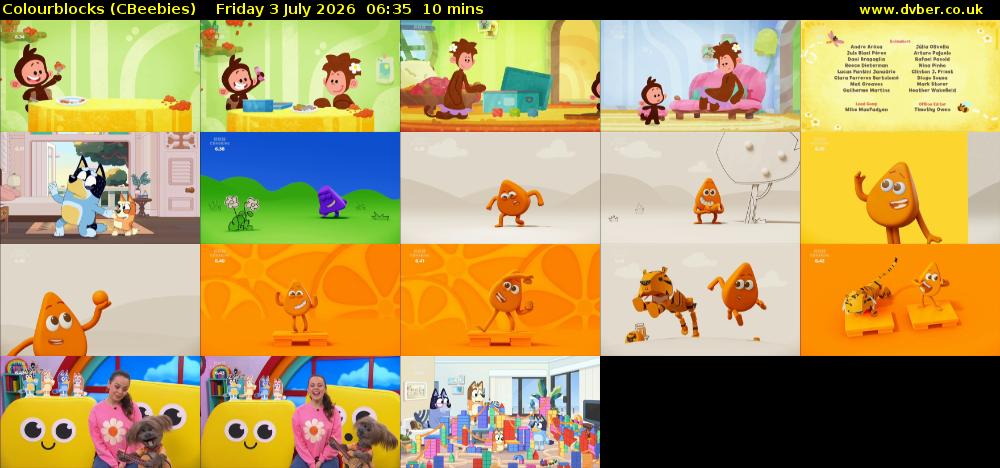 Colourblocks (CBeebies) Friday 3 July 2026 06:35 - 06:45