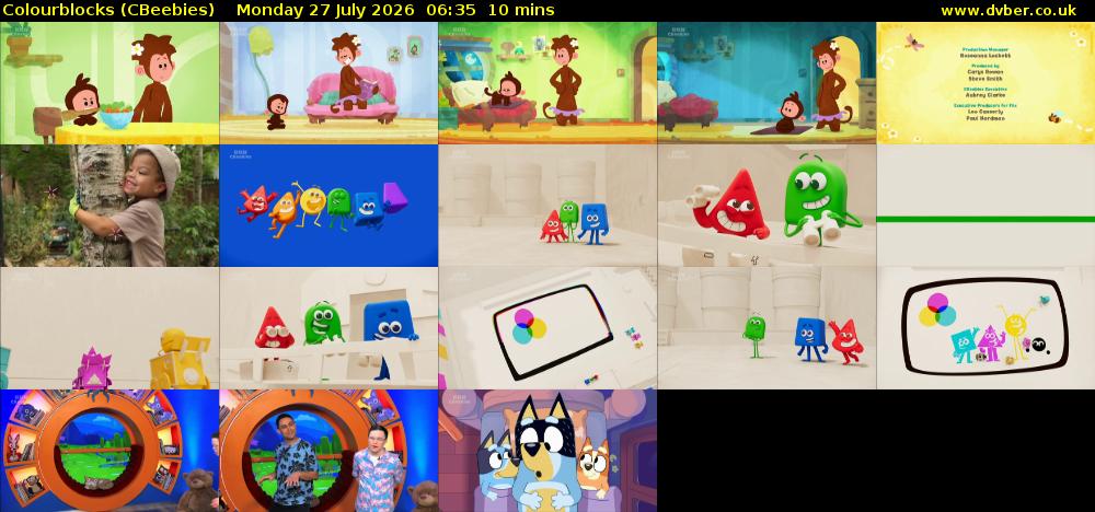 Colourblocks (CBeebies) Monday 27 July 2026 06:35 - 06:45