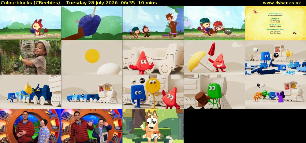 Colourblocks (CBeebies) Tuesday 28 July 2026 06:35 - 06:45