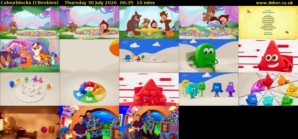 Colourblocks (CBeebies) Thursday 30 July 2026 06:35 - 06:45