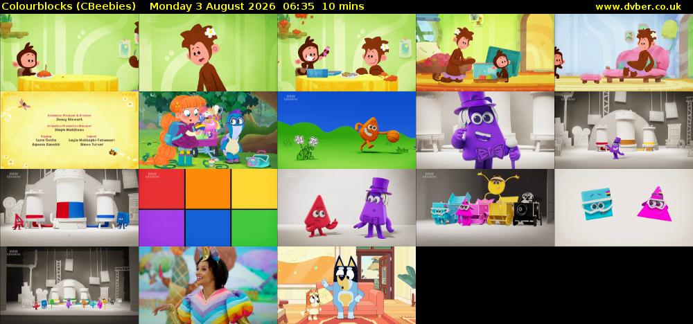 Colourblocks (CBeebies) Monday 3 August 2026 06:35 - 06:45