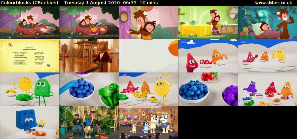 Colourblocks (CBeebies) Tuesday 4 August 2026 06:35 - 06:45