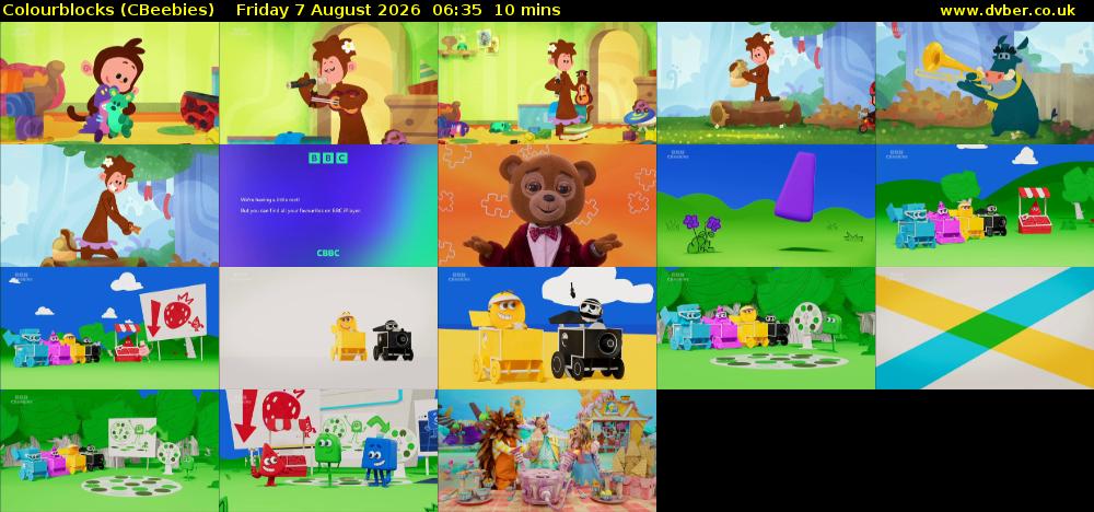 Colourblocks (CBeebies) Friday 7 August 2026 06:35 - 06:45