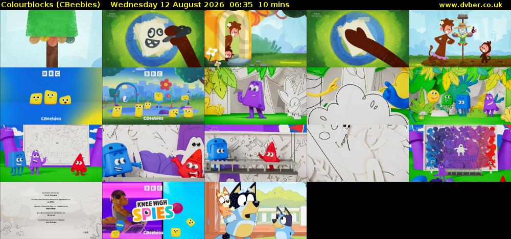 Colourblocks (CBeebies) Wednesday 12 August 2026 06:35 - 06:45