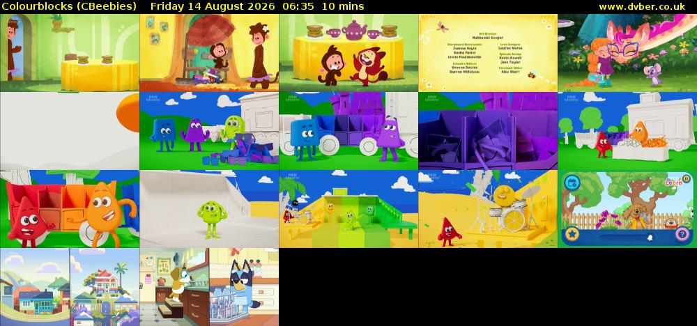 Colourblocks (CBeebies) Friday 14 August 2026 06:35 - 06:45