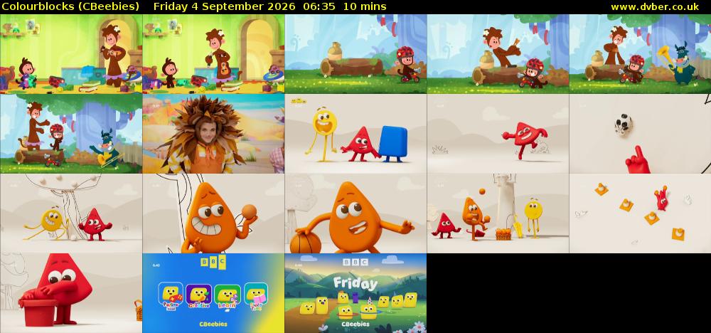 Colourblocks (CBeebies) Friday 4 September 2026 06:35 - 06:45