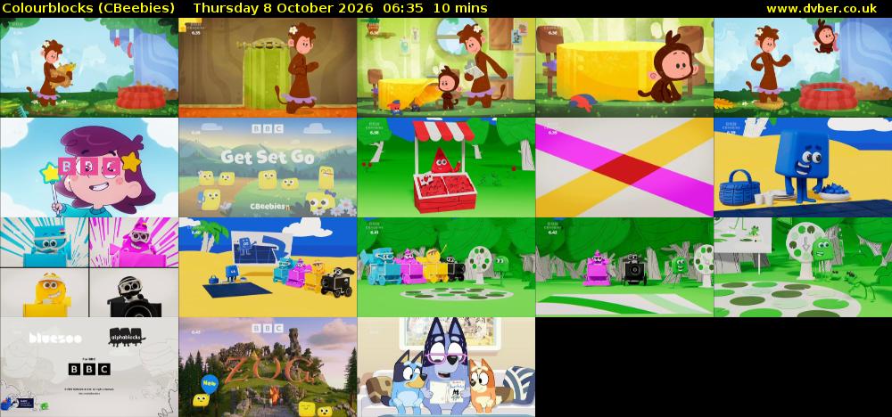 Colourblocks (CBeebies) Thursday 8 October 2026 06:35 - 06:45