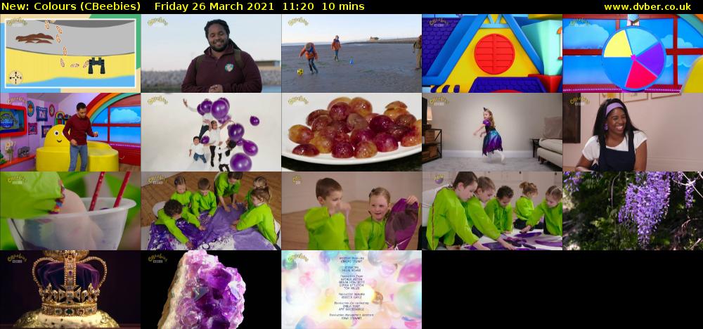 Colours (CBeebies) Friday 26 March 2021 11:20 - 11:30