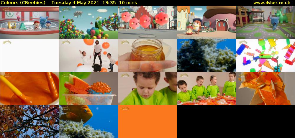 Colours (CBeebies) Tuesday 4 May 2021 13:35 - 13:45