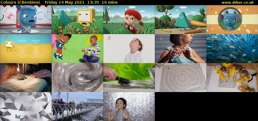 Colours (CBeebies) Friday 14 May 2021 13:35 - 13:45