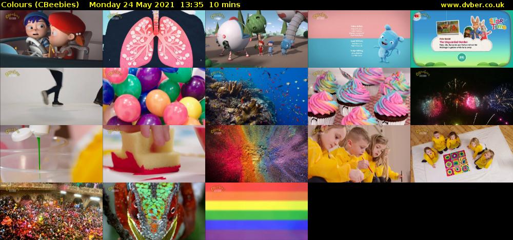 Colours (CBeebies) Monday 24 May 2021 13:35 - 13:45