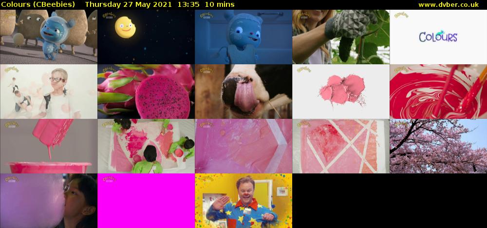 Colours (CBeebies) Thursday 27 May 2021 13:35 - 13:45
