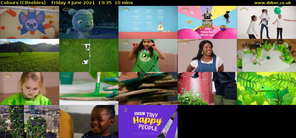 Colours (CBeebies) Friday 4 June 2021 13:35 - 13:45