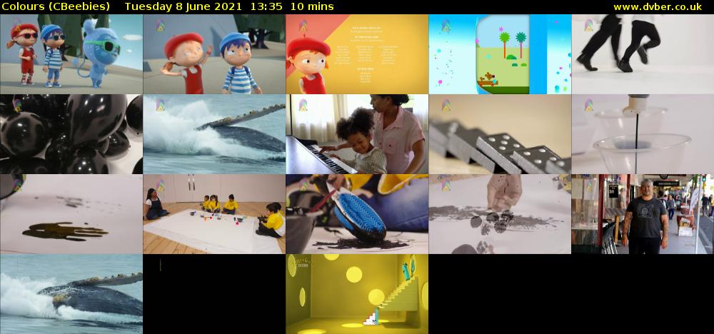 Colours (CBeebies) Tuesday 8 June 2021 13:35 - 13:45