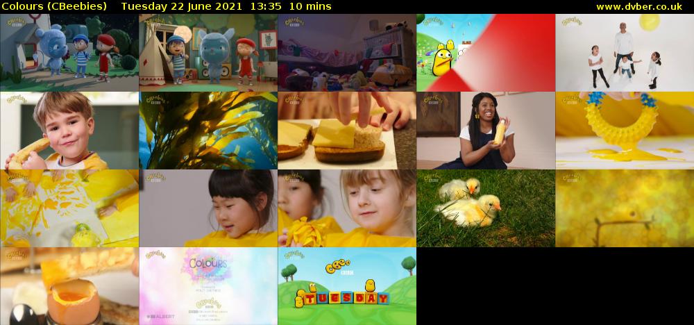 Colours (CBeebies) Tuesday 22 June 2021 13:35 - 13:45