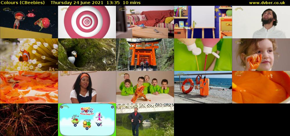 Colours (CBeebies) Thursday 24 June 2021 13:35 - 13:45