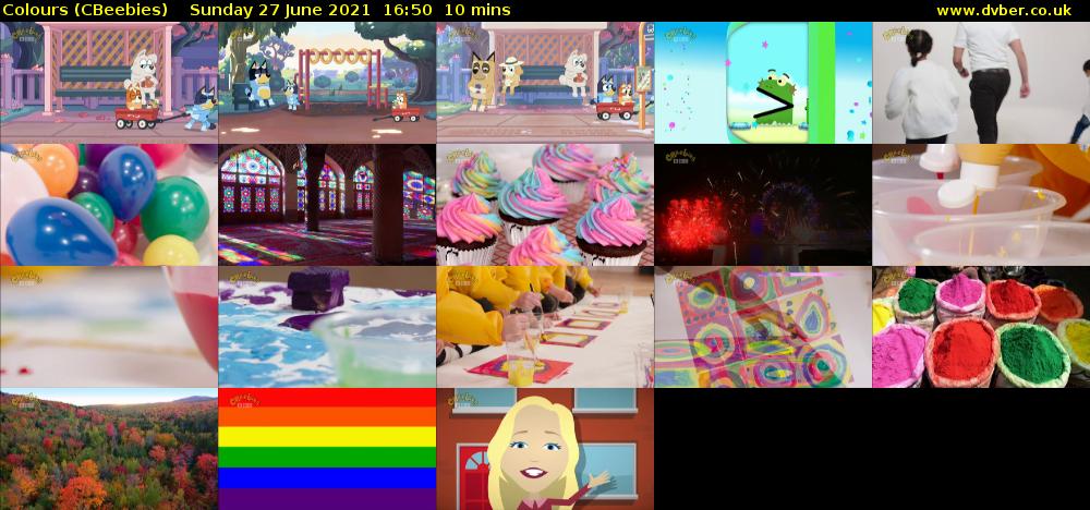 Colours (CBeebies) Sunday 27 June 2021 16:50 - 17:00