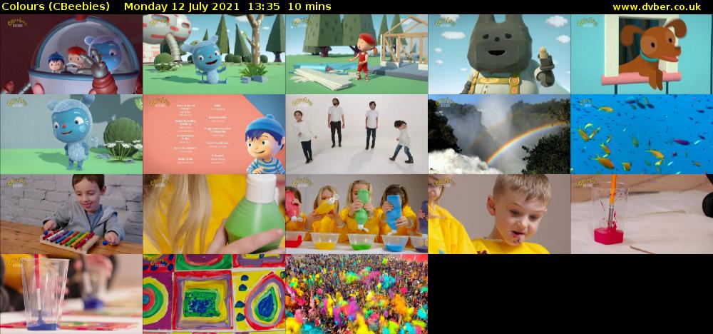 Colours (CBeebies) Monday 12 July 2021 13:35 - 13:45
