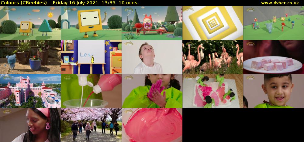 Colours (CBeebies) Friday 16 July 2021 13:35 - 13:45