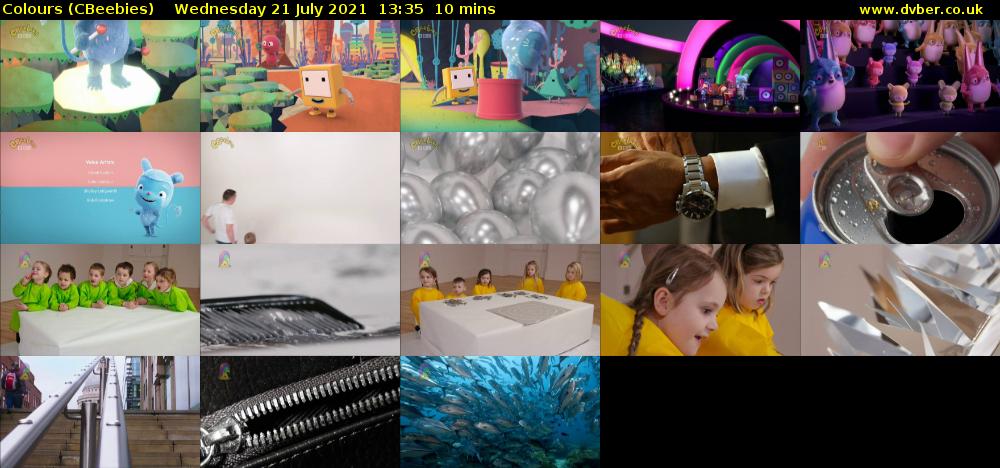 Colours (CBeebies) Wednesday 21 July 2021 13:35 - 13:45