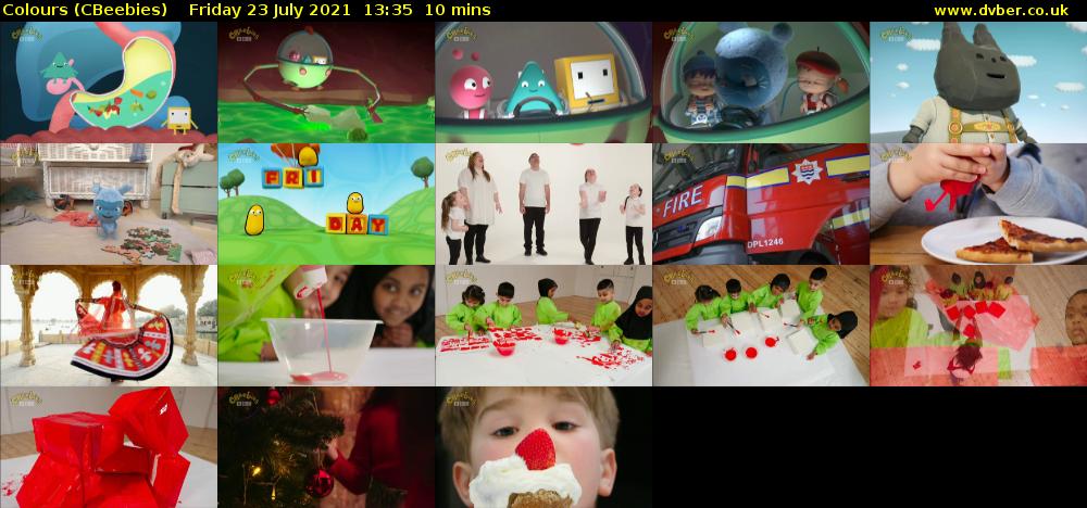 Colours (CBeebies) Friday 23 July 2021 13:35 - 13:45