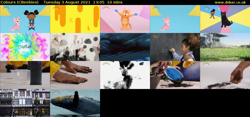 Colours (CBeebies) Tuesday 3 August 2021 13:05 - 13:15