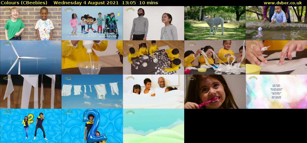 Colours (CBeebies) Wednesday 4 August 2021 13:05 - 13:15