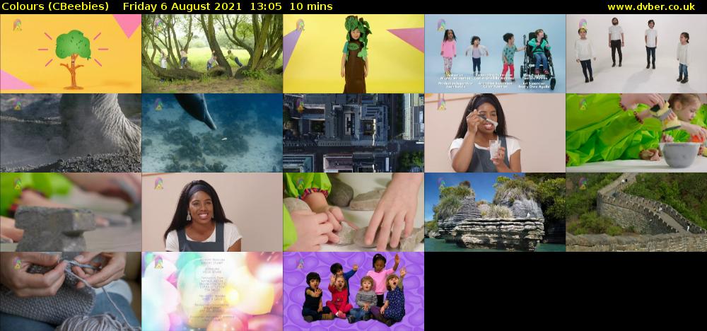 Colours (CBeebies) Friday 6 August 2021 13:05 - 13:15