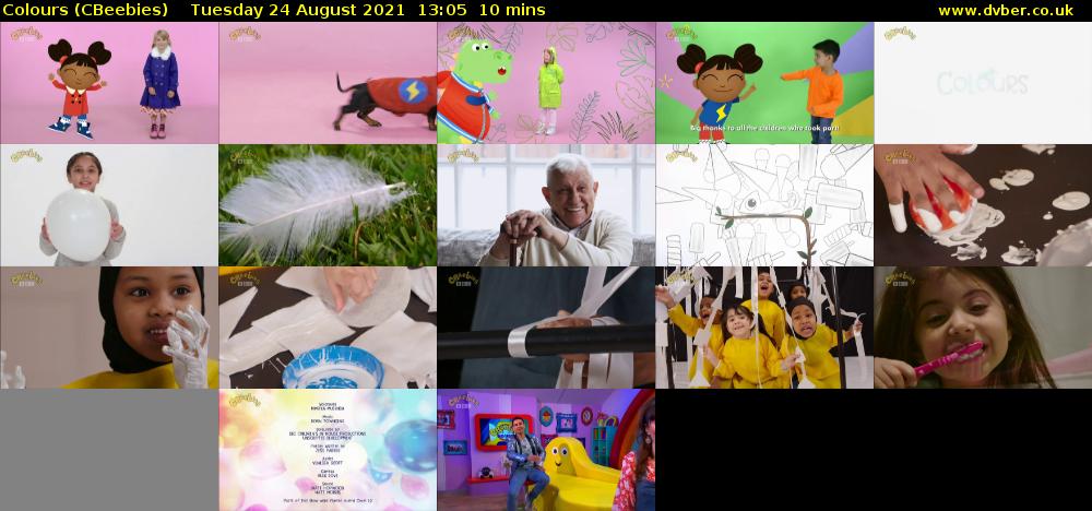 Colours (CBeebies) Tuesday 24 August 2021 13:05 - 13:15