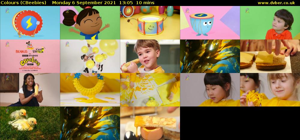 Colours (CBeebies) Monday 6 September 2021 13:05 - 13:15