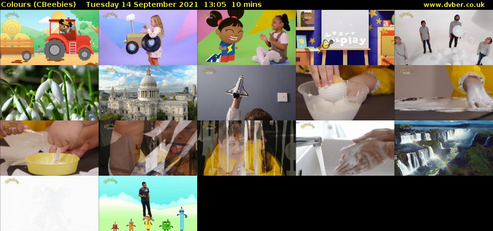 Colours (CBeebies) Tuesday 14 September 2021 13:05 - 13:15