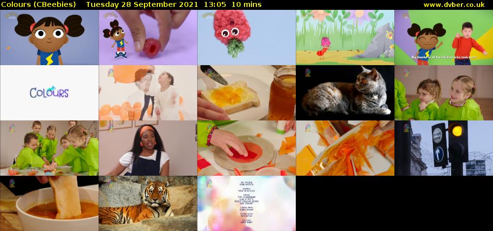Colours (CBeebies) Tuesday 28 September 2021 13:05 - 13:15