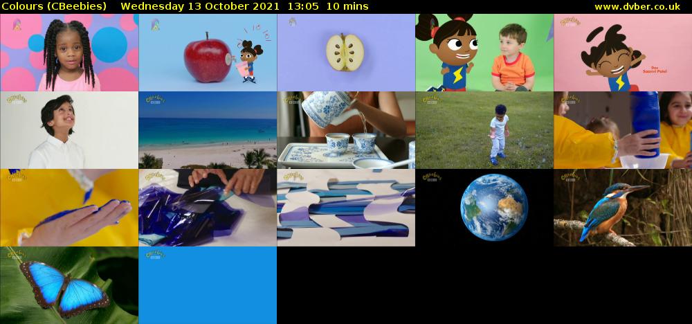 Colours (CBeebies) Wednesday 13 October 2021 13:05 - 13:15