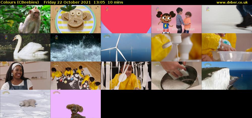 Colours (CBeebies) Friday 22 October 2021 13:05 - 13:15