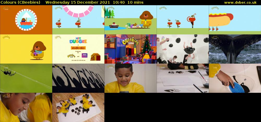 Colours (CBeebies) Wednesday 15 December 2021 10:40 - 10:50