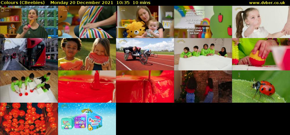 Colours (CBeebies) Monday 20 December 2021 10:35 - 10:45