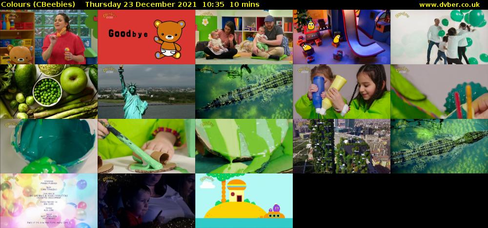 Colours (CBeebies) Thursday 23 December 2021 10:35 - 10:45
