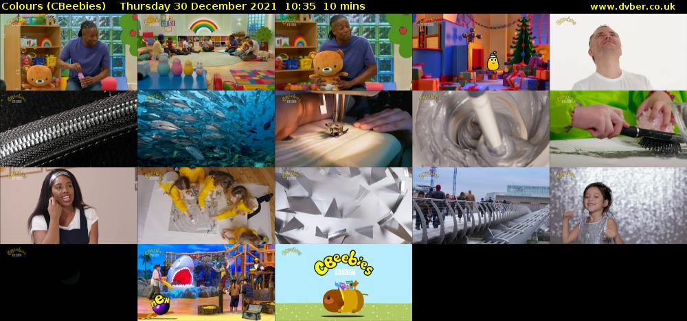 Colours (CBeebies) Thursday 30 December 2021 10:35 - 10:45