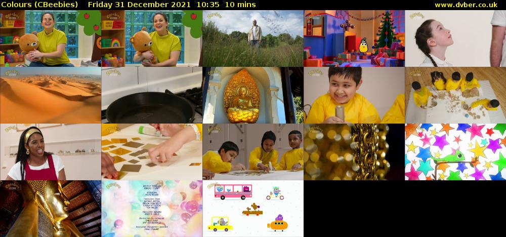 Colours (CBeebies) Friday 31 December 2021 10:35 - 10:45