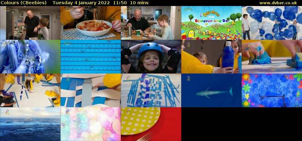 Colours (CBeebies) Tuesday 4 January 2022 11:50 - 12:00